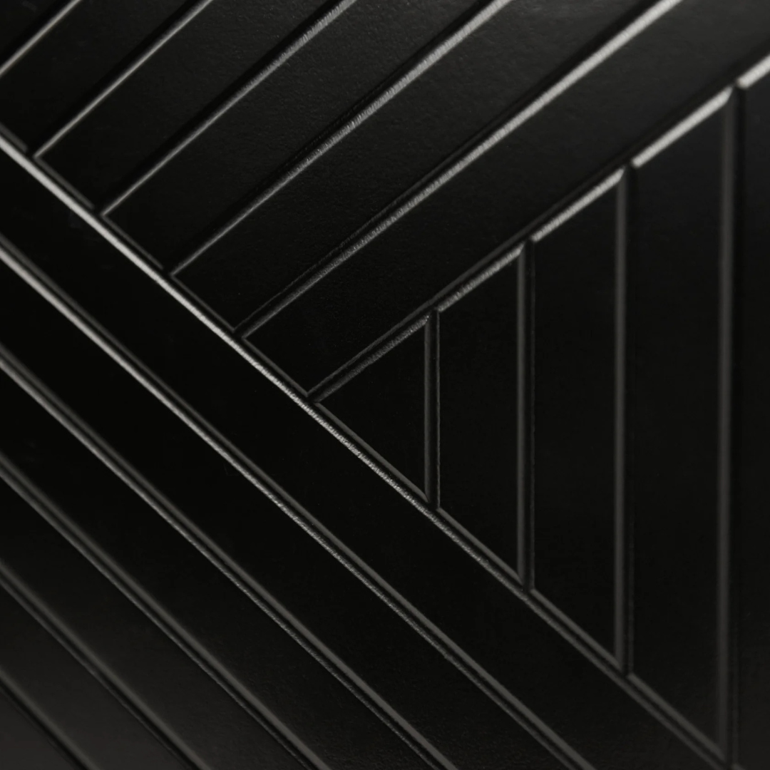 6 Geometric Black Bedroom Drawers, close up geometric design.