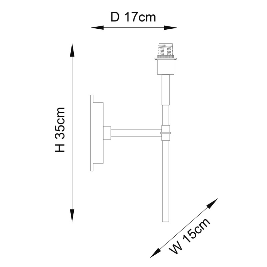Technical drawing of a cylindrical object with dimensions labeled