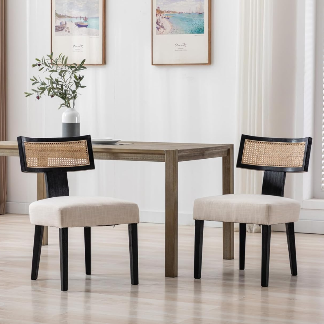Black Dining Room Chairs Mid Century front view