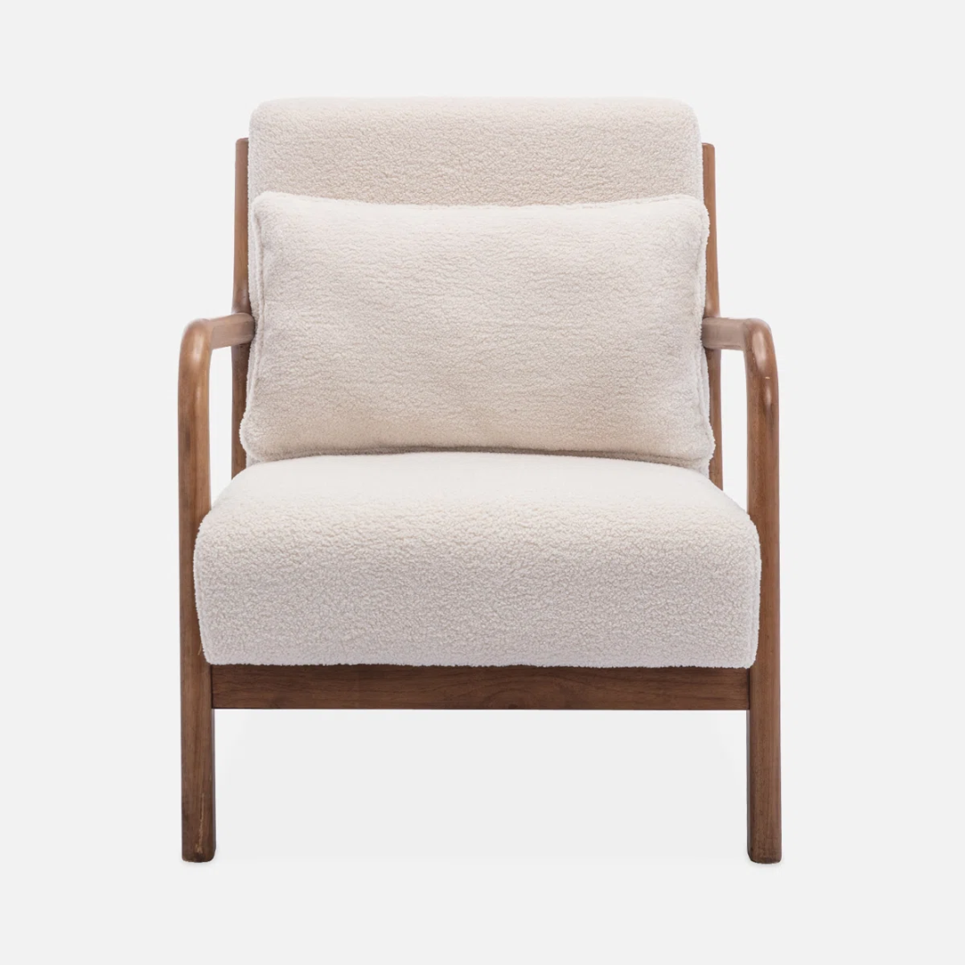 Boucle Modern Mid Century Armchair