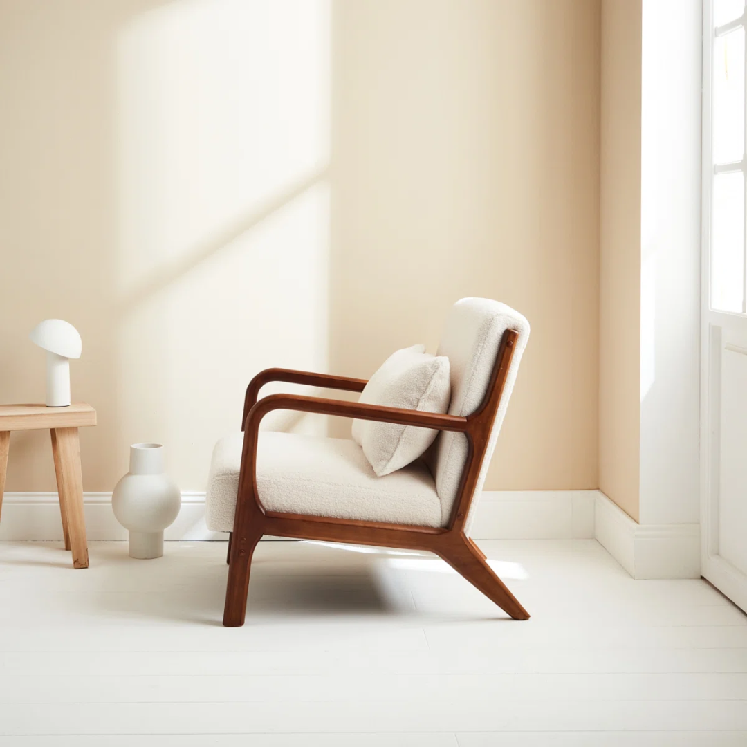 Boucle Modern Mid Century Armchair