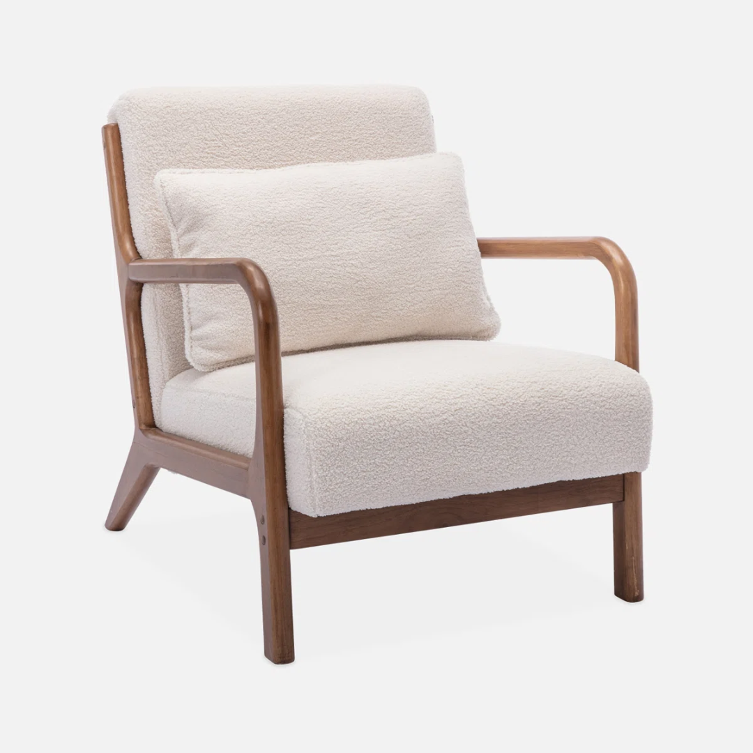 Boucle Modern Mid Century Armchair