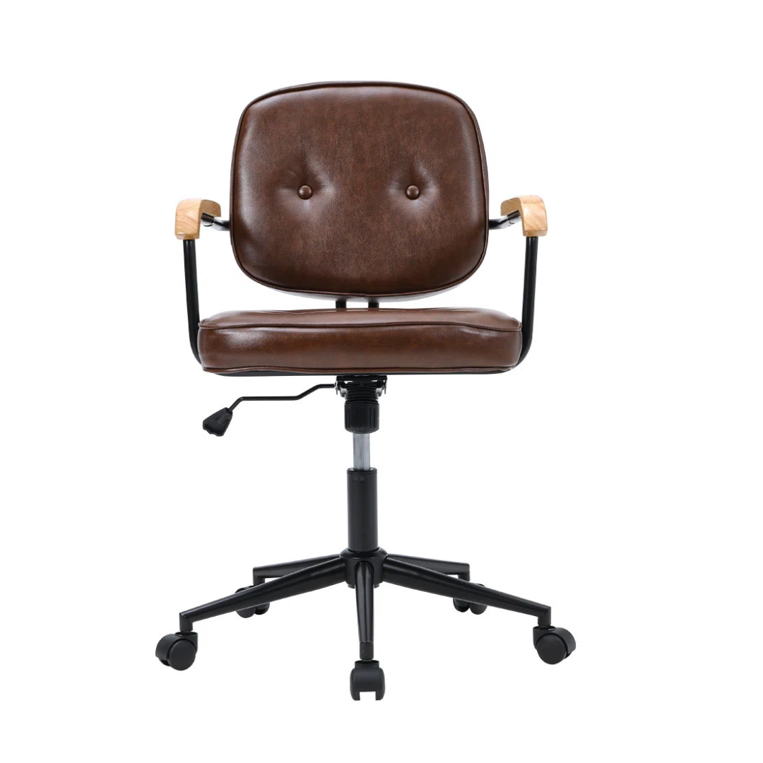 Brown Leather Vintage Office Desk Chair