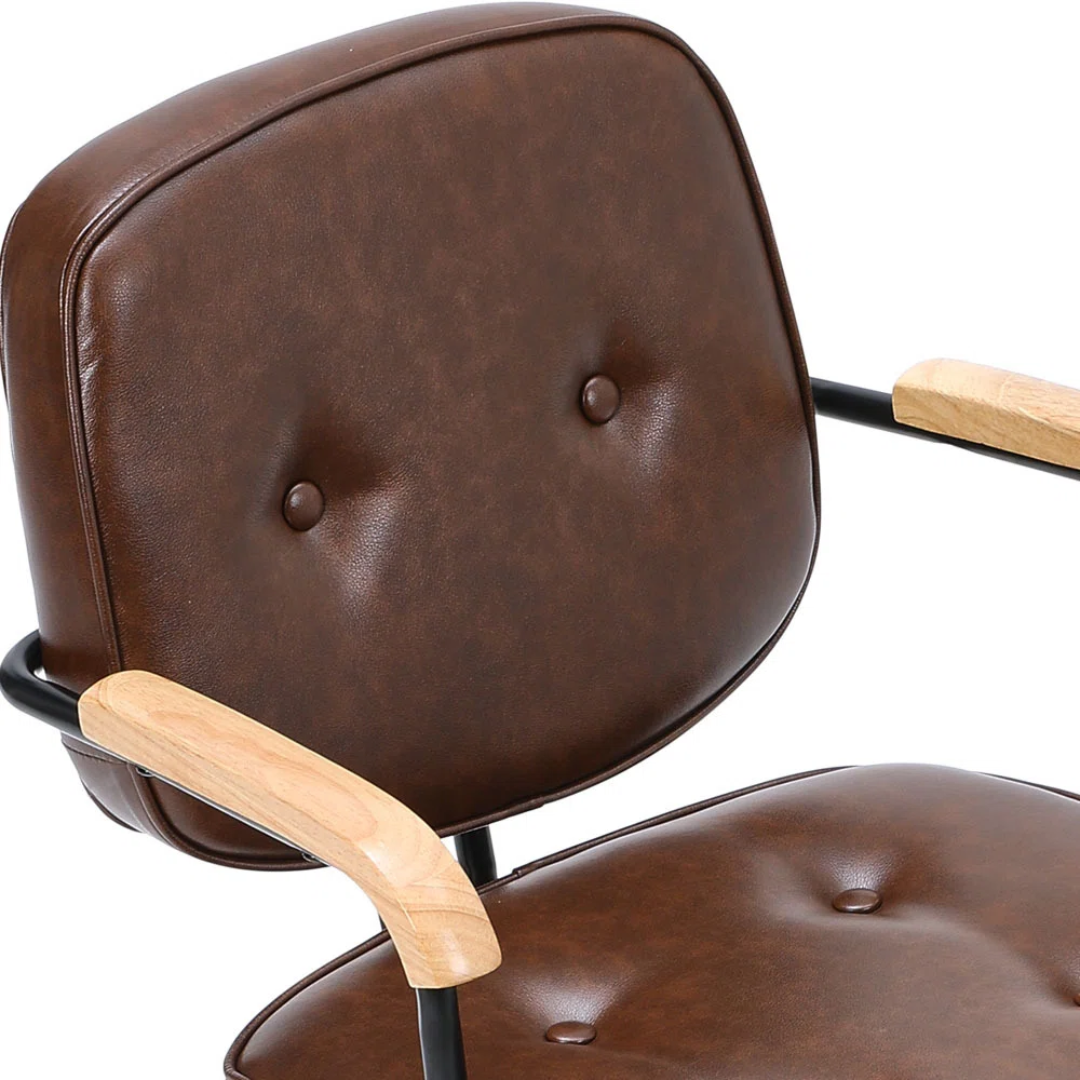 Brown Leather Vintage Office Desk Chair