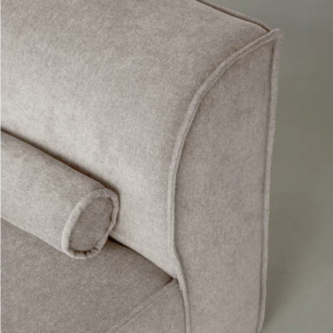 Dark Beige Contemporary Sofa Sectional Modular, close up of the sofas fabric.