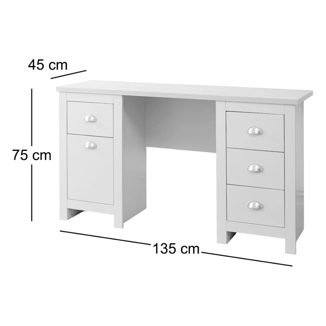 Home Office Modern Desk With Storage, dimensions.