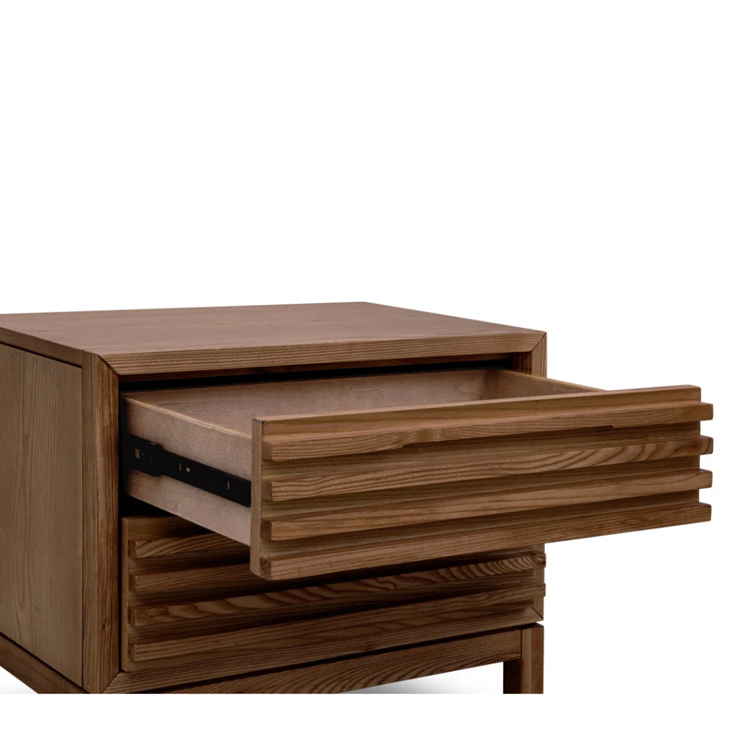 Japandi Solid Wood Bedside Cabinet