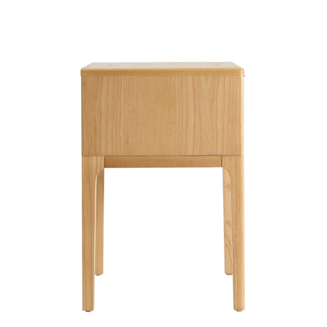 Light Wood Very Narrow Bedside Cabinet - One Drawer