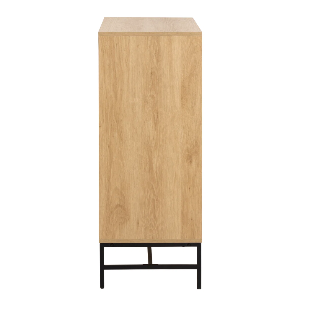 Light Wood Fluted 4 Drawer Chest Drawers