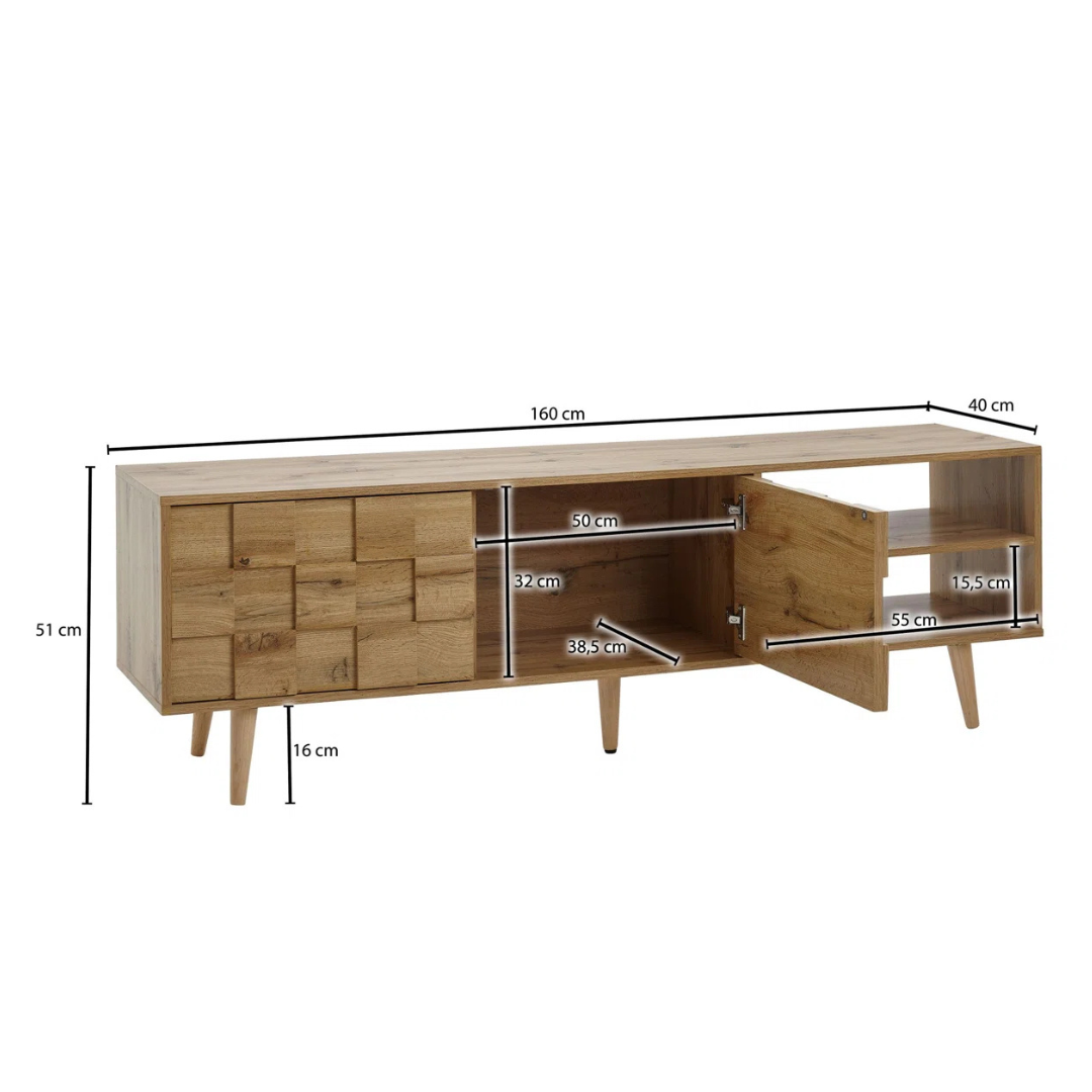 Mid-Century Modern TV Cabinet, Dimensions.