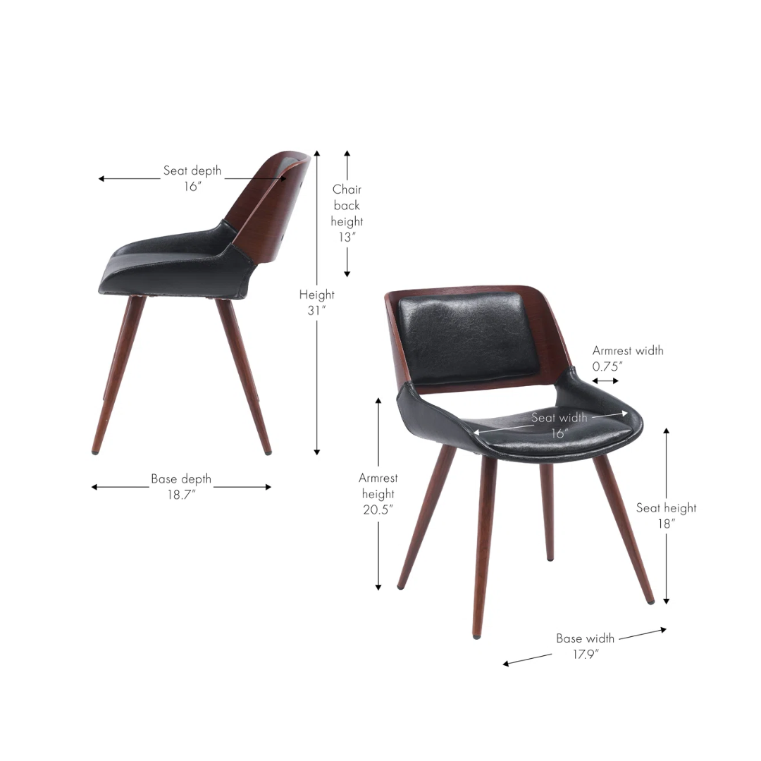 Mid Century Modern Leather Dining Chair