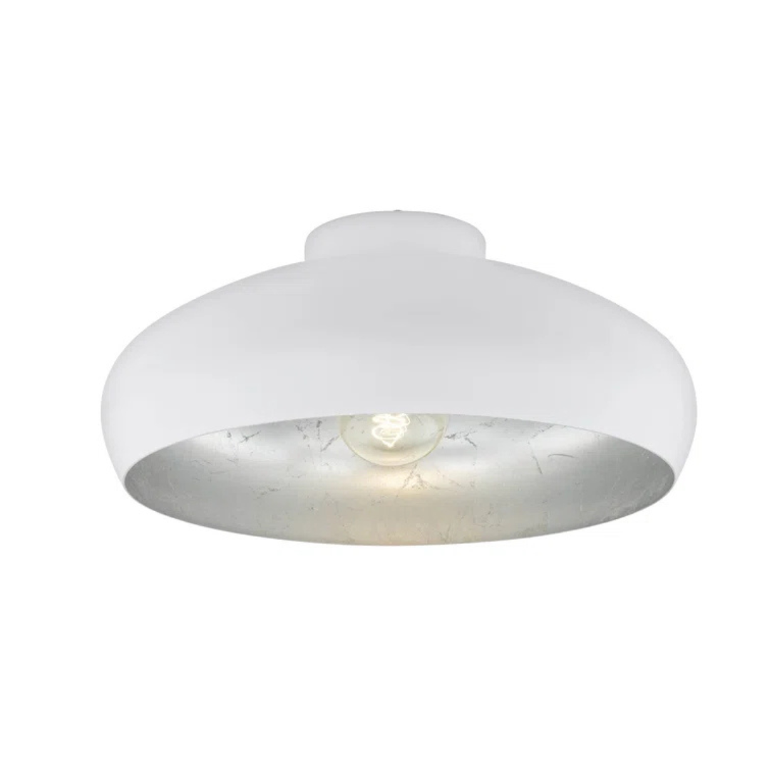White ceiling light fixture on a white background