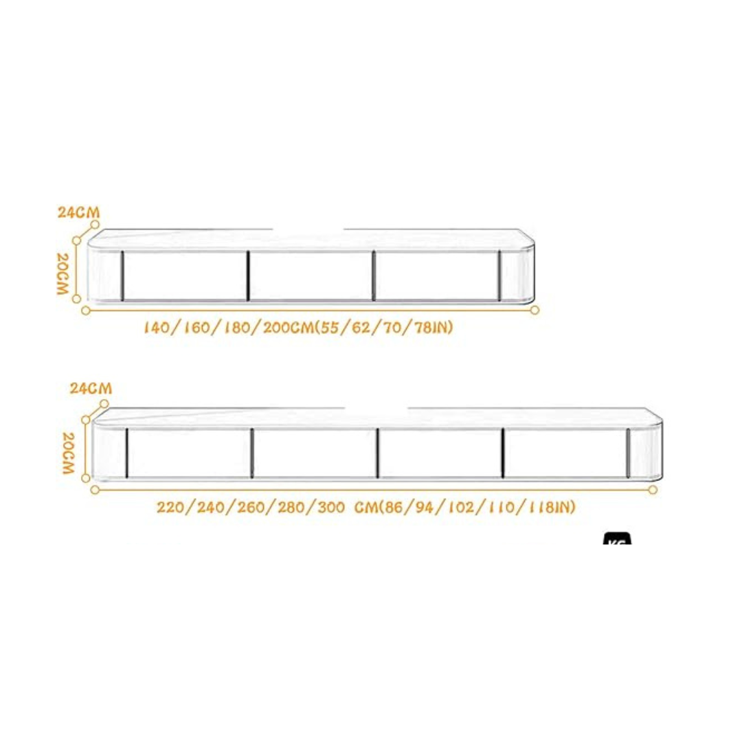 Modern Floating TV Wall Unit, dimensions