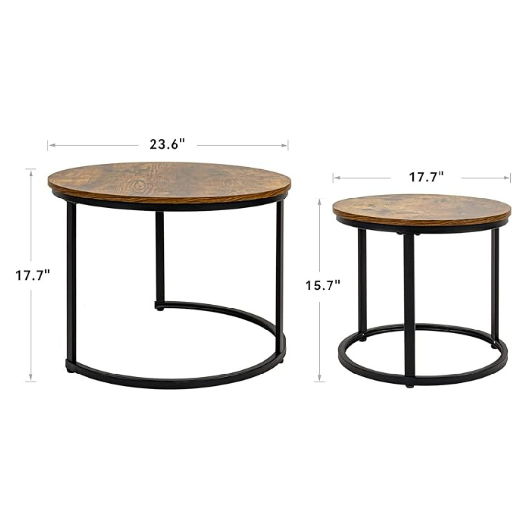 Modern round nesting coffee tables dimensions.