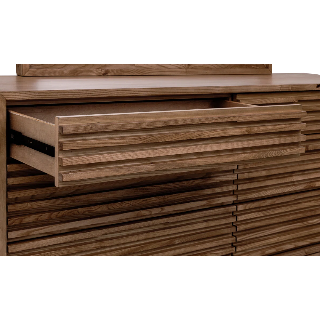 Modern Six Drawer Walnut Chest Of Drawers