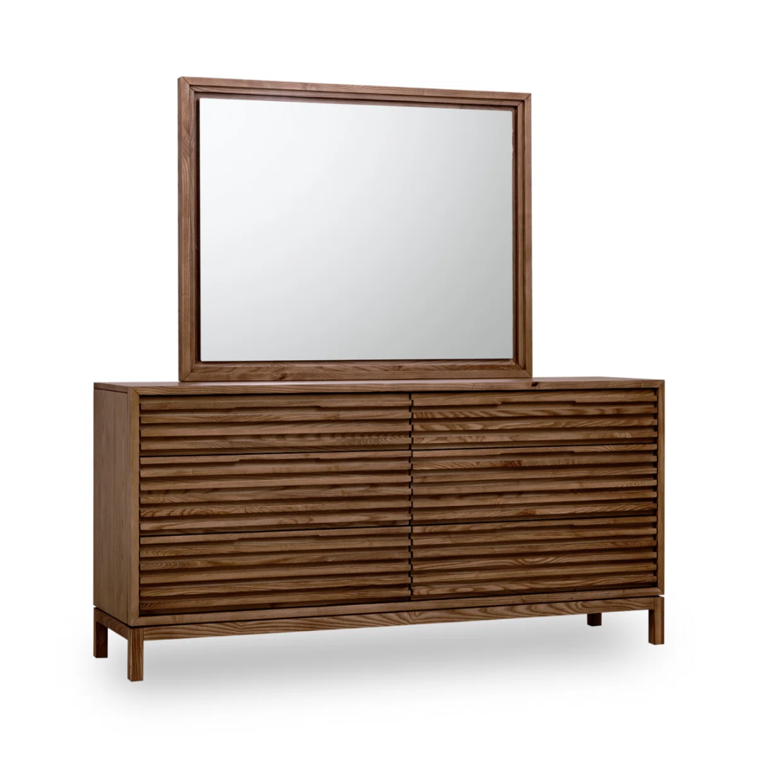 Modern Six Drawer Walnut Chest Of Drawers