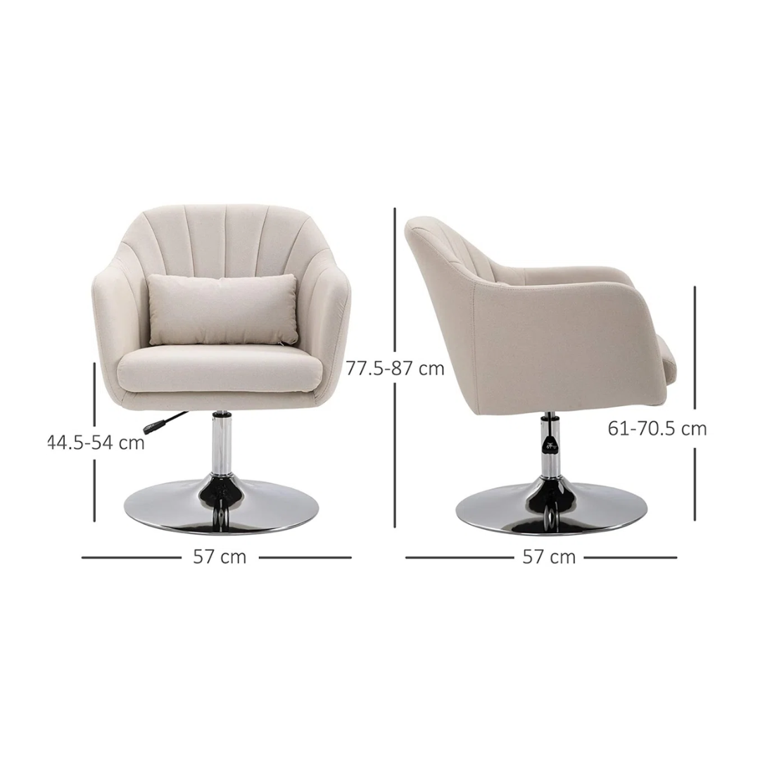 Modern Swivel Beige Office Chair