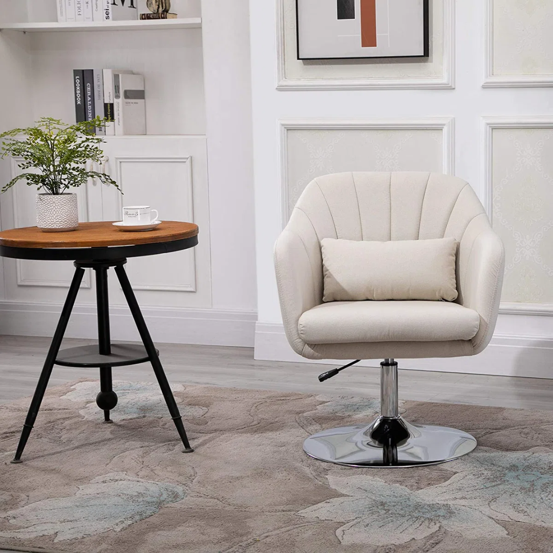 Modern Swivel Beige Office Chair