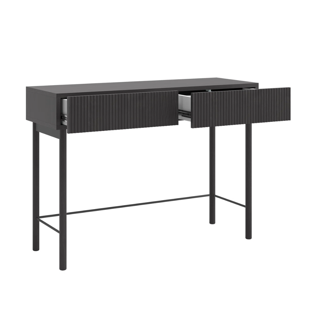 Narrow Black Console Table With Drawers