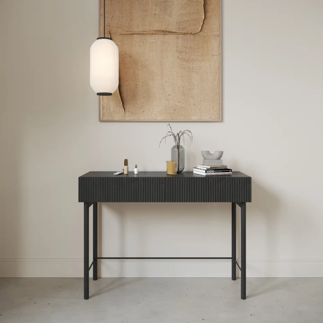Narrow Black Console Table With Drawers