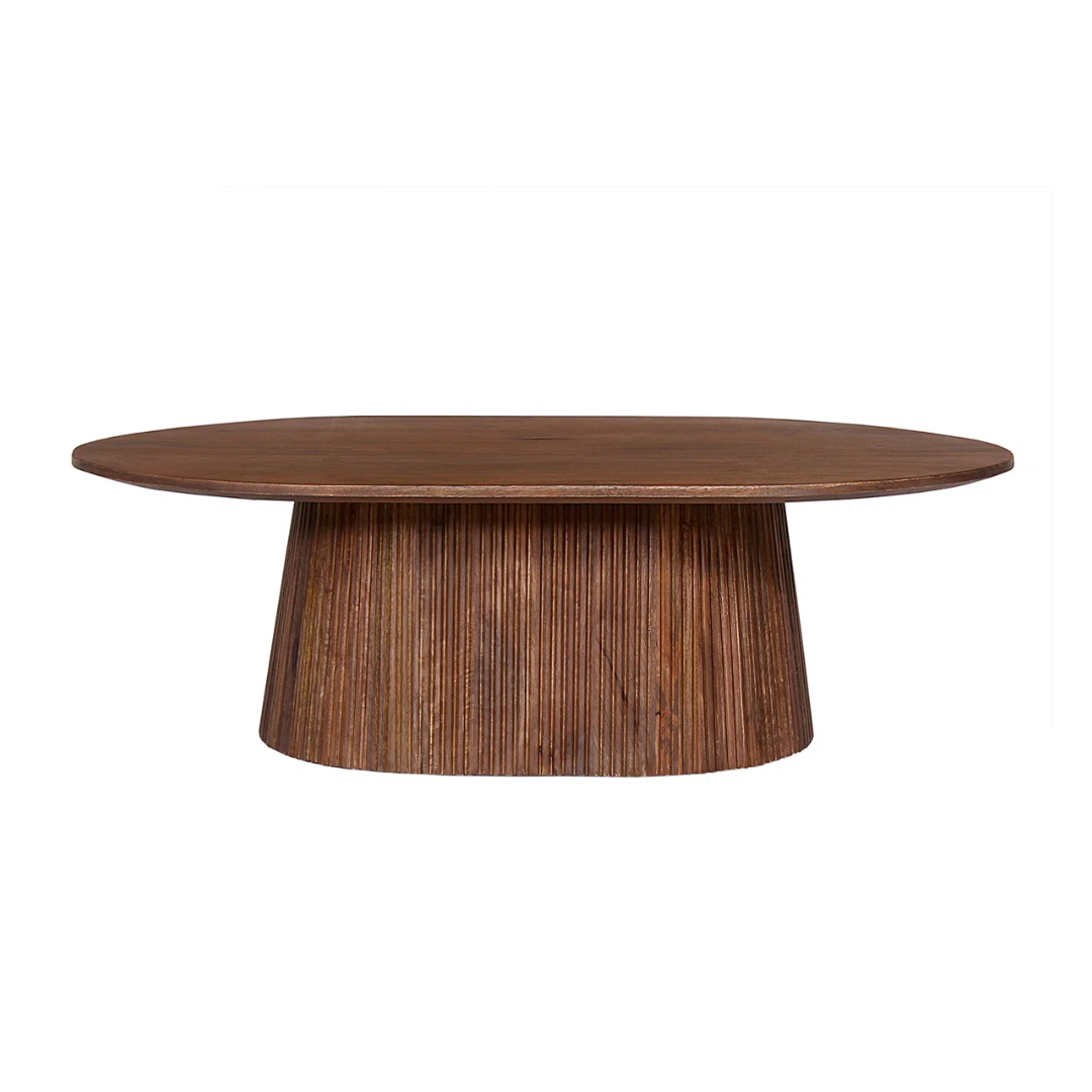 Wooden coffee table on a white background