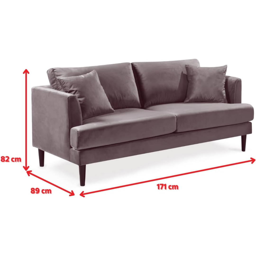 Purple Multi Coloured 3 Seater Patchwork Sofa, dimensions.