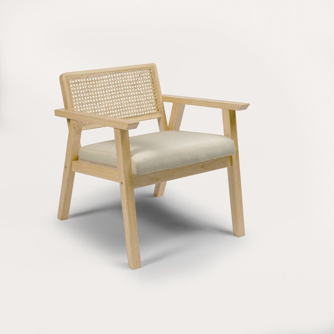 Rattan Wood Accent Chair side view