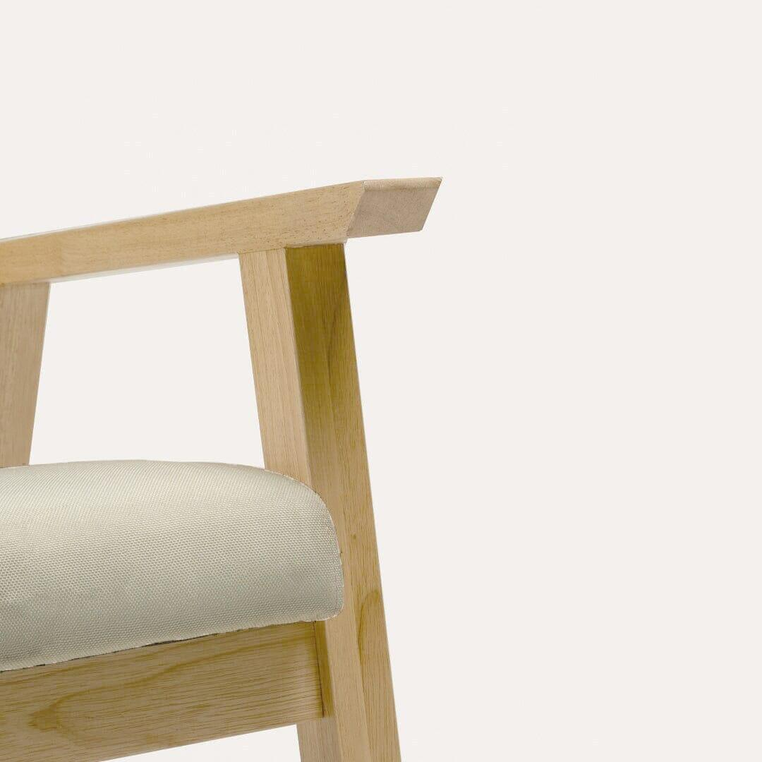 Rattan Wood Accent Chair close up of the wood frame