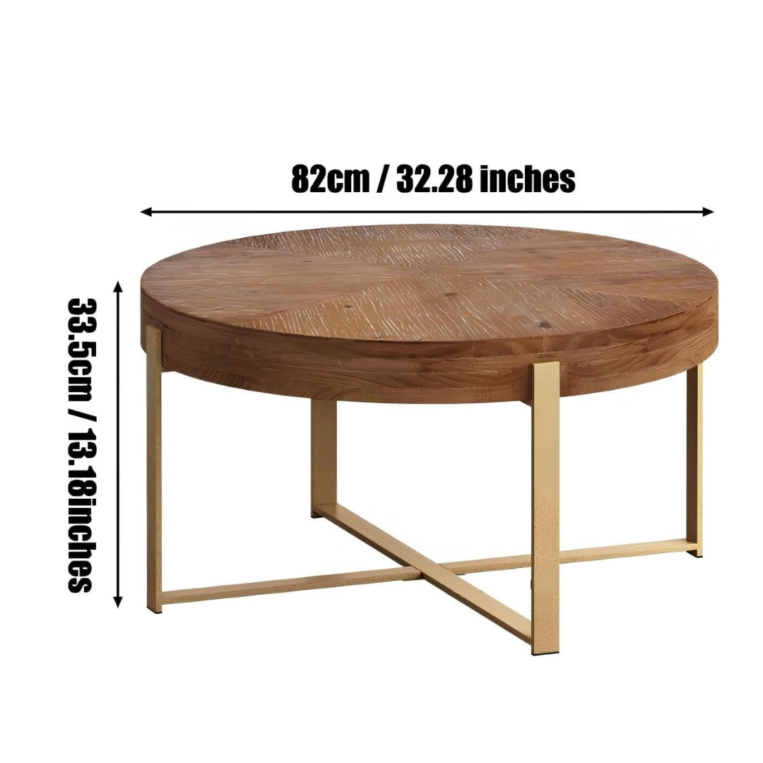 Circle Solid Wood Coffee Table, dimensions.