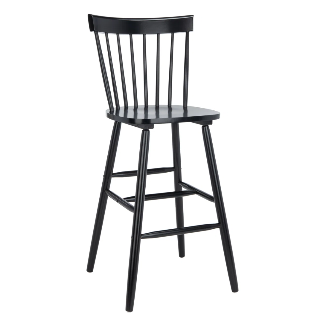 Solid Wood Modern Breakfast Bar Stools Black - Set Of Two