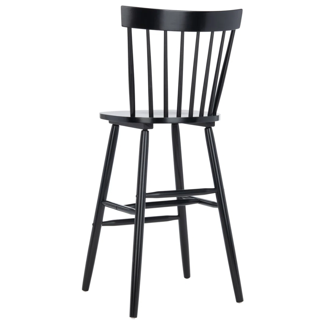 Solid Wood Modern Breakfast Bar Stools Black - Set Of Two