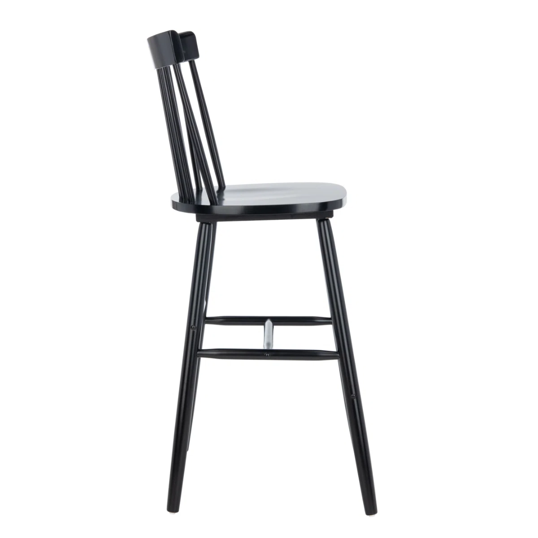 Solid Wood Modern Breakfast Bar Stools Black - Set Of Two