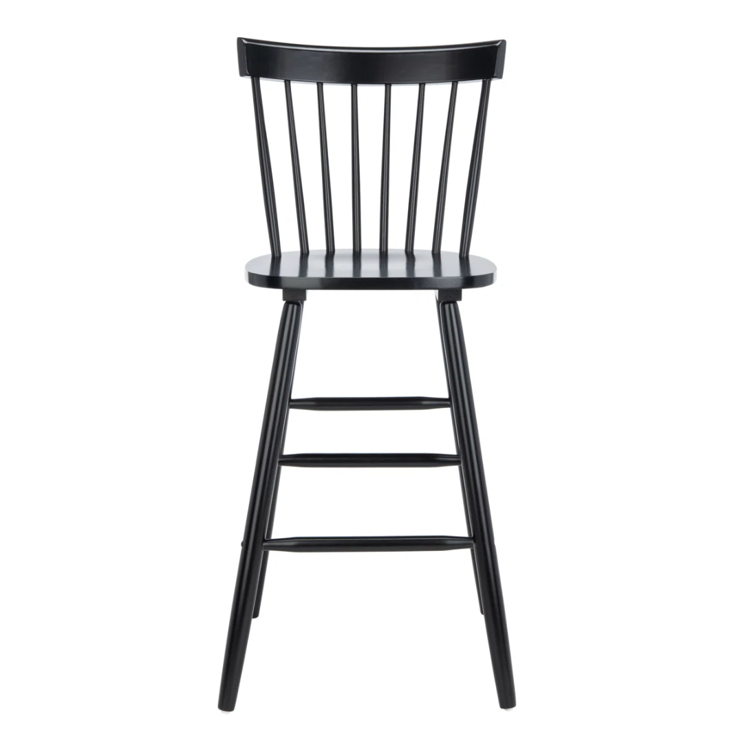 Solid Wood Modern Breakfast Bar Stools Black - Set Of Two