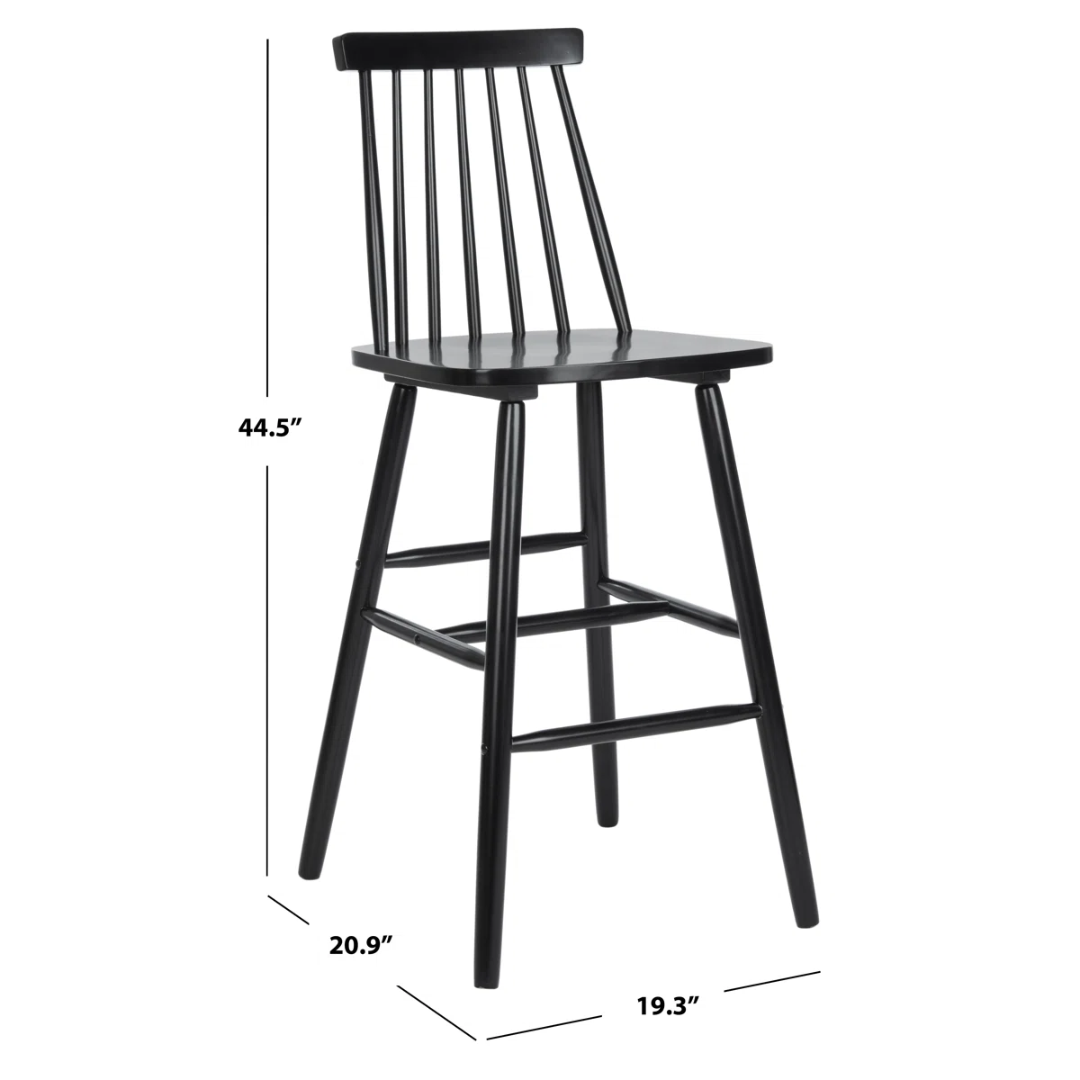 Solid Wood Modern Breakfast Bar Stools Black - Set Of Two