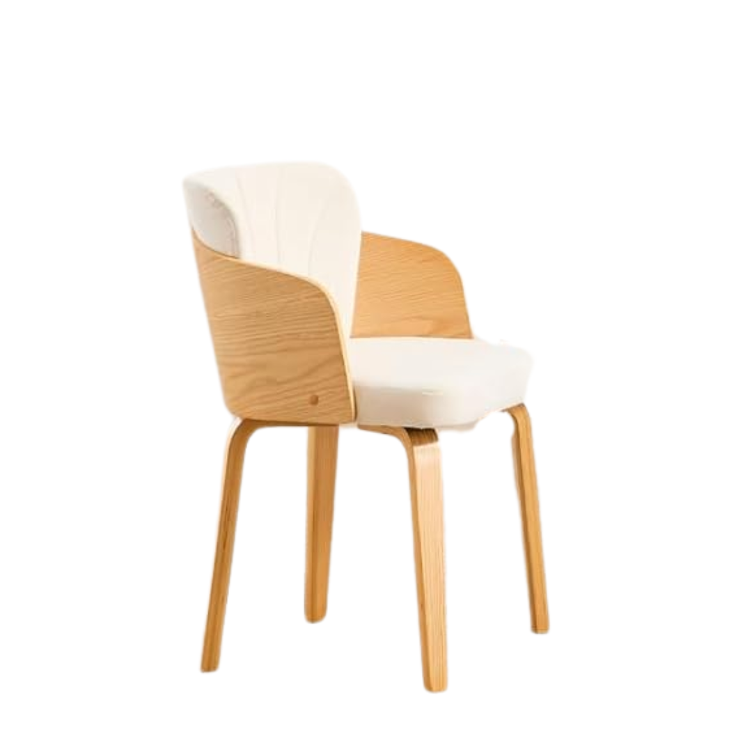 Solid Wood Danish Modern Dining Chair against a white background side view