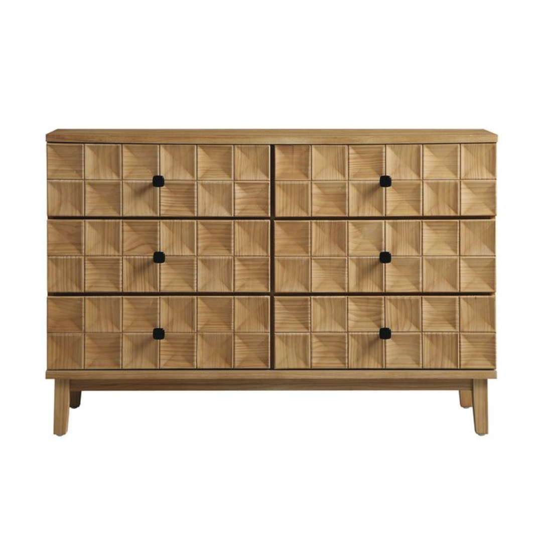 Textured Mid Century Dresser Chest Of Drawers