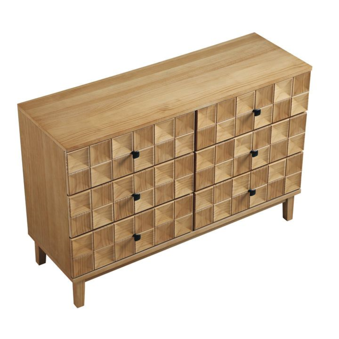 Textured Mid Century Dresser Chest Of Drawers
