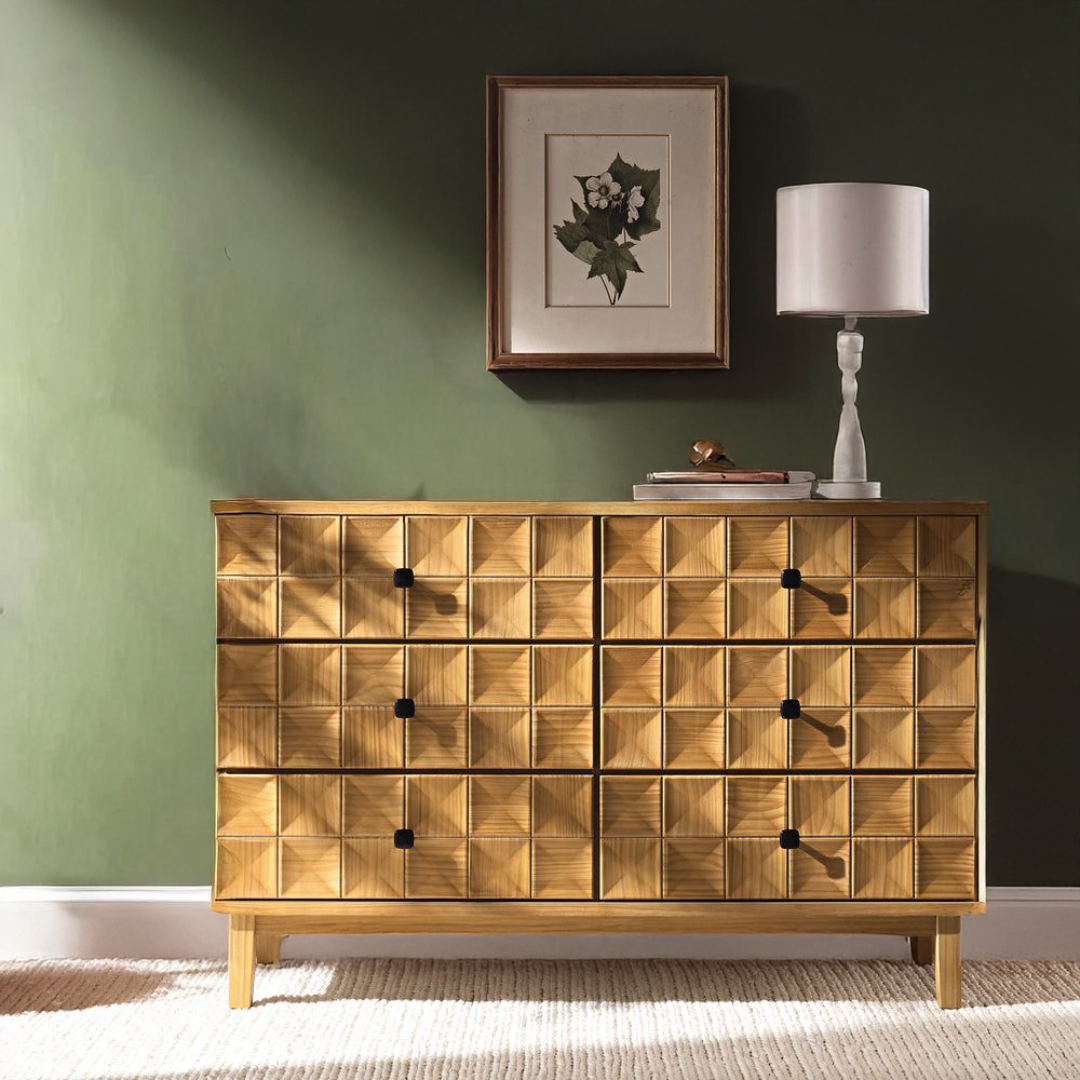 Textured Mid Century Dresser Chest Of Drawers