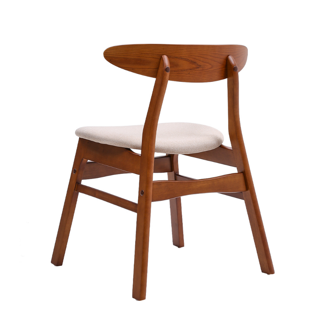 Upholstered Walnut Dining Chair back view