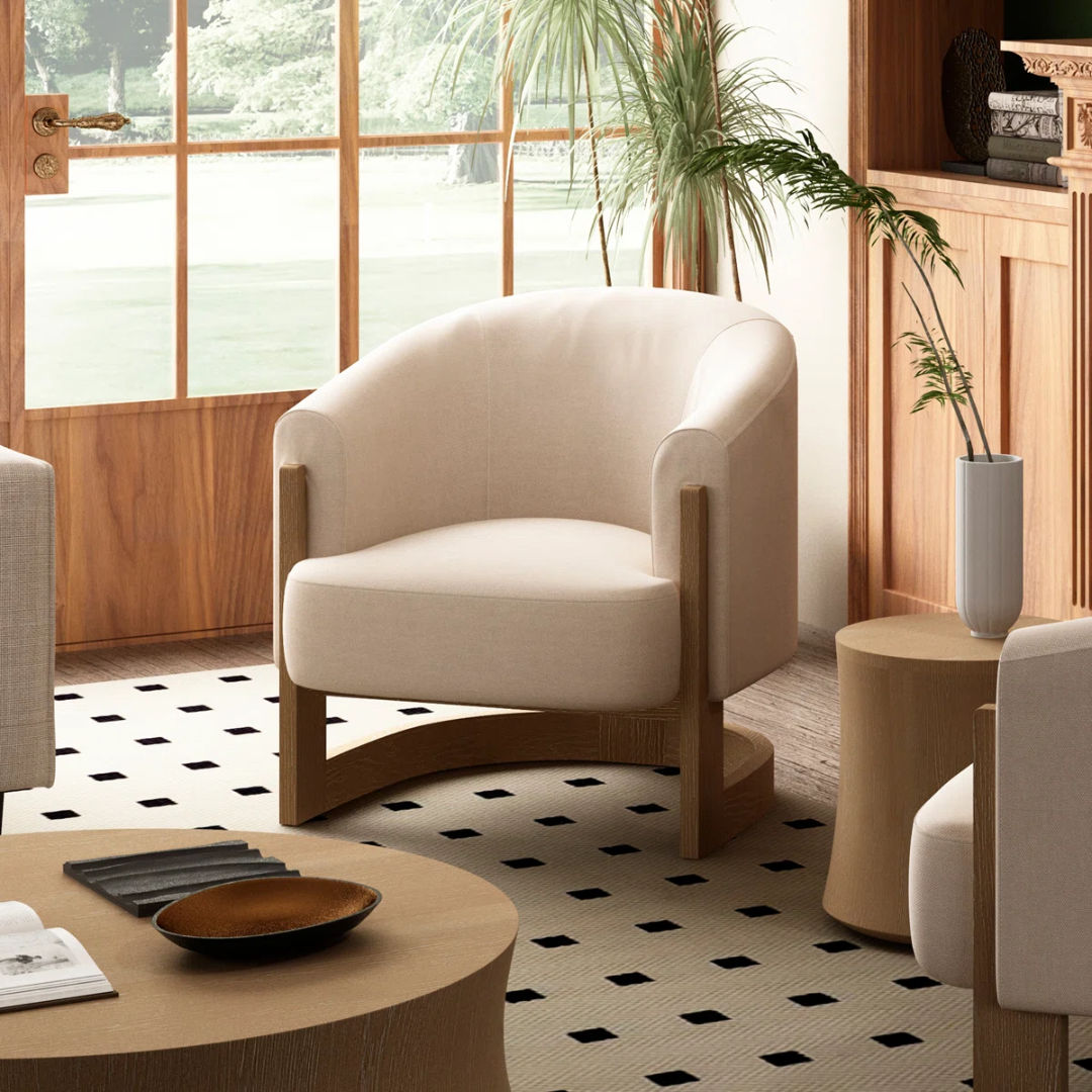 Wood Frame Modern Chair Accent