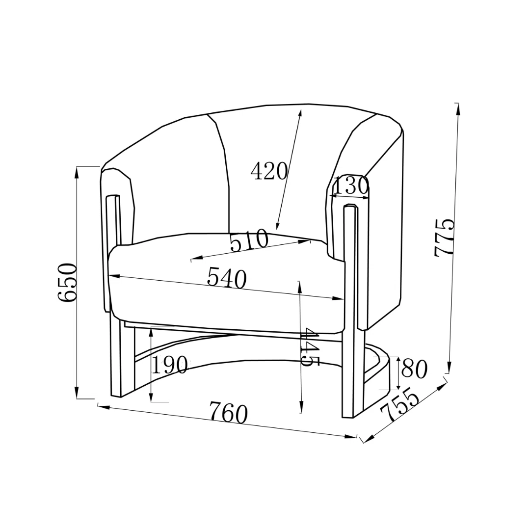 Wood Frame Modern Chair Accent