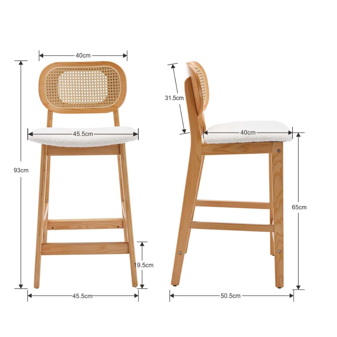 Rattan Kitchen Stools Set Of Two