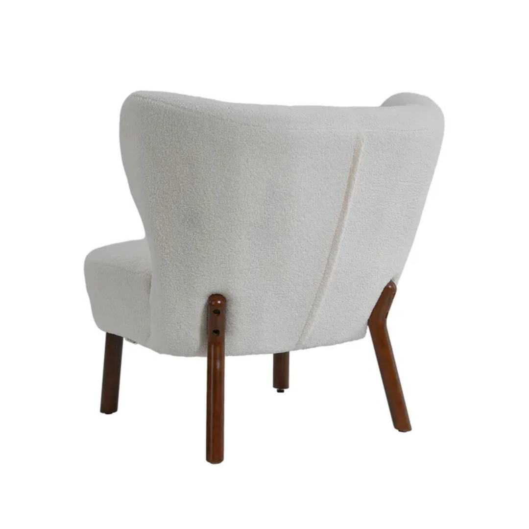 White Teddy Bear Armchair with Footstool