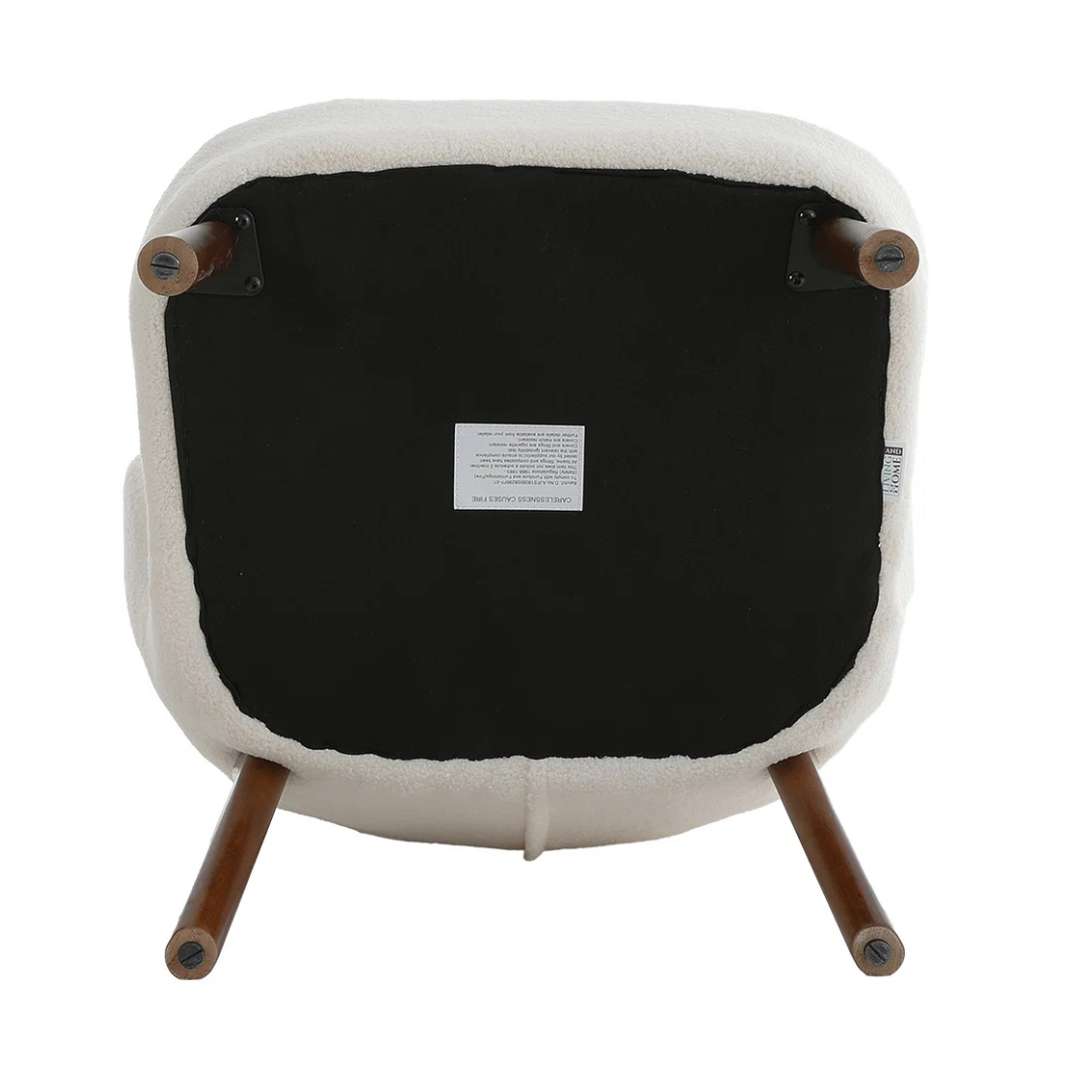 White Teddy Bear Armchair with Footstool