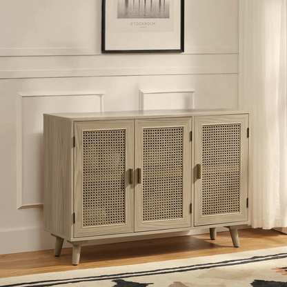 Acorn Rattan Sideboard With Storage, sat in a modern home.
