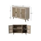 Acorn Rattan Sideboard With Storage, dimensions