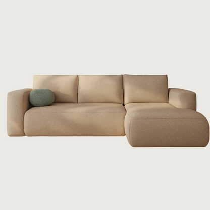 Beige L-Shape Modern Boucle Corner Sofa, Right Hand.