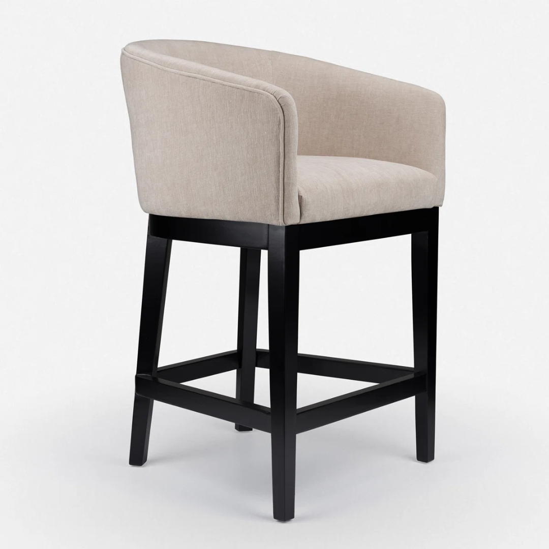 Beige Upholstered Modern Contemporary Bar Stool