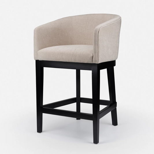 Beige Upholstered Modern Contemporary Bar Stool