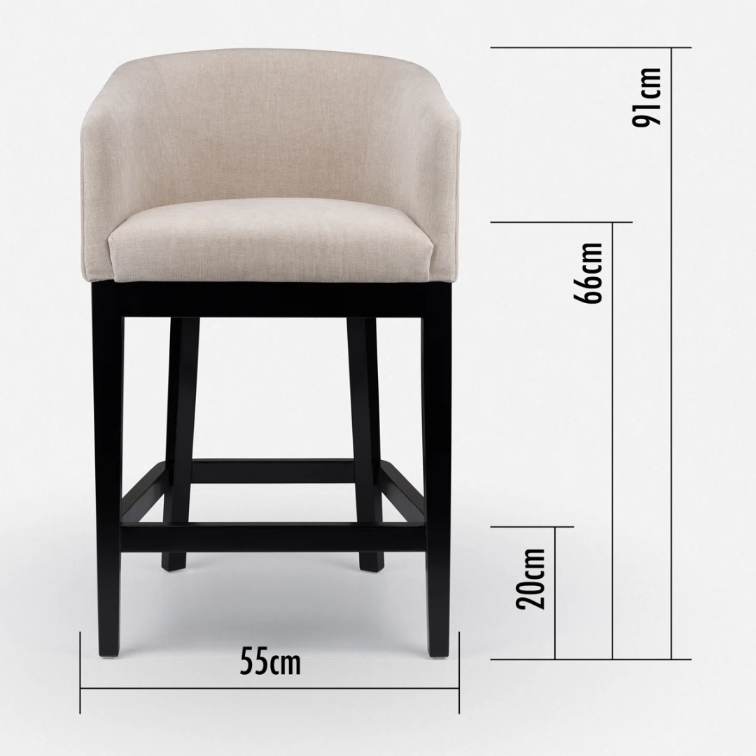 Beige Upholstered Modern Contemporary Bar Stool